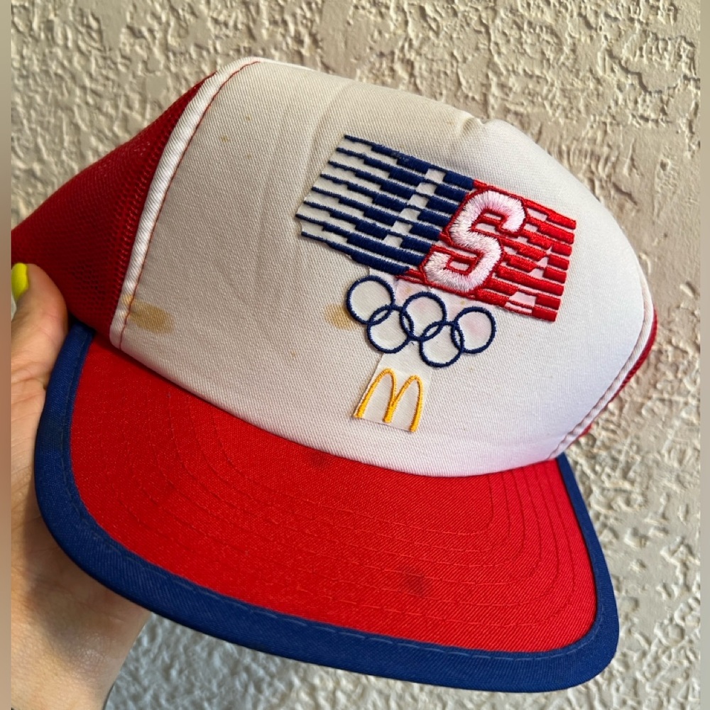 Vintage 1984 McDonalds USA Olympics trucker hat